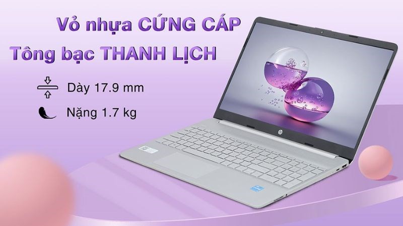 Laptop HP 15s fq2716TU i3 với ngoại hình gọn nhẹ