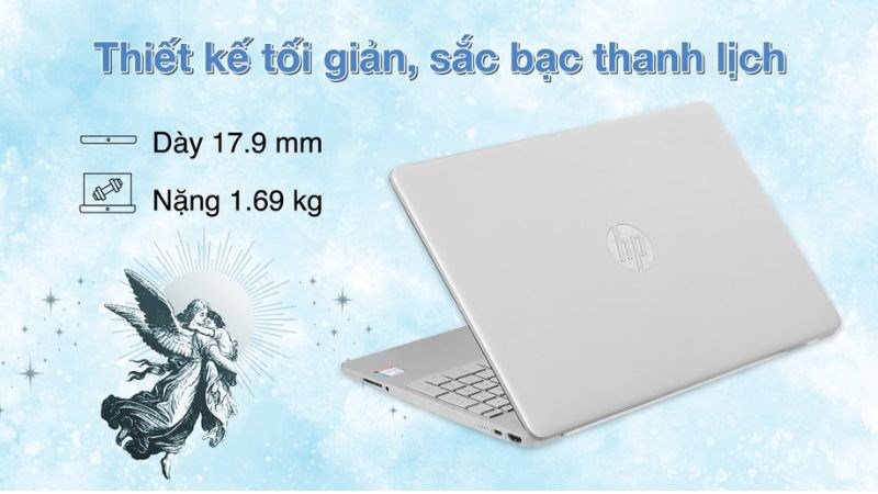 Vẻ ngoài sang trọng của laptop HP 15s fq5147TU i7