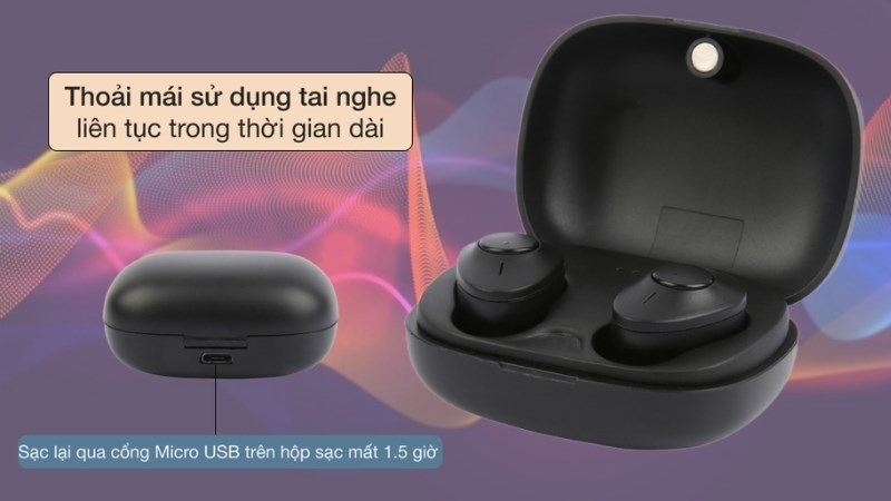 x Thiết kế phần tai nghe gọn nhẹ, âm thanh chân thực sống động trong từng nốt nhạc