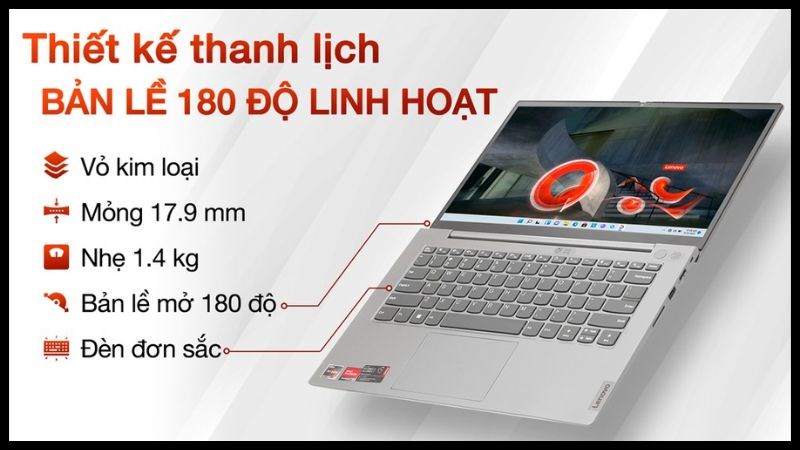 Laptop Lenovo ThinkBook 14 G3 ACL R3 5300U với bàn phím máy có trang bị đèn nền