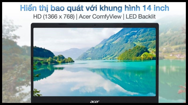 Acer Aspire 3 A314 35 C3KS N5100 với màn hình 14 inch HD cho hình ảnh sắc nét