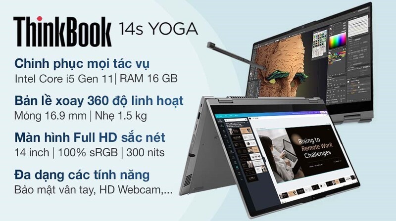 Lenovo ThinkBook 14s Yoga là sản phẩm phù hợp với người làm sáng tạo Lenovo ThinkBook 14s Yoga là sản phẩm phù hợp với người làm sáng tạo