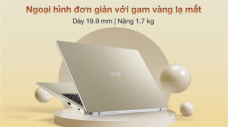 Thiết kế tinh tế và sang trọng với màu vàng lạ mắt