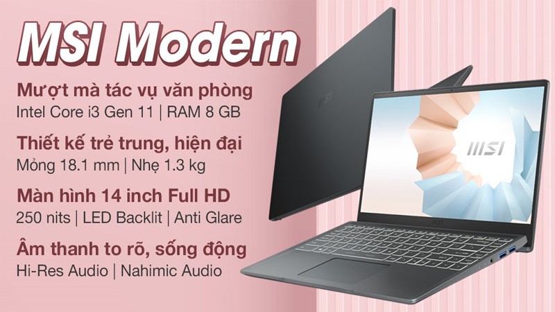 Màn hình 14 inch, độ phân giải Full HD hiển thị hình ảnh sắc nét, sinh động Màn hình 14 inch, độ phân giải Full HD hiển thị hình ảnh sắc nét, sinh động