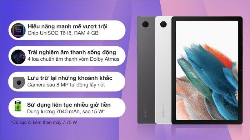 Samsung Galaxy Tab A8 (2022) sở hữu màn hình rộng cùng độ phân giải cực cao và chất lượng