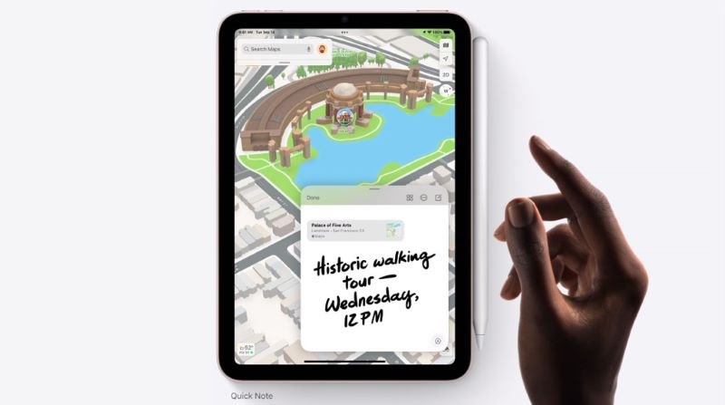 iPad Mini với thiết kế mỏng nhẹ, sang trọng được hỗ trợ cùng Apple Pencil 2 giúp bạn vi vu xử lý thiết kế, vẽ, hay ghi chú