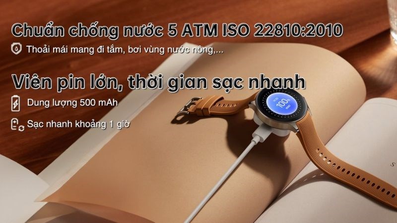 Thiết kế thời trang và hiện đại, cùng với khả năng chống nước 5ATM Thiết kế thời trang và hiện đại, cùng với khả năng chống nước 5ATM