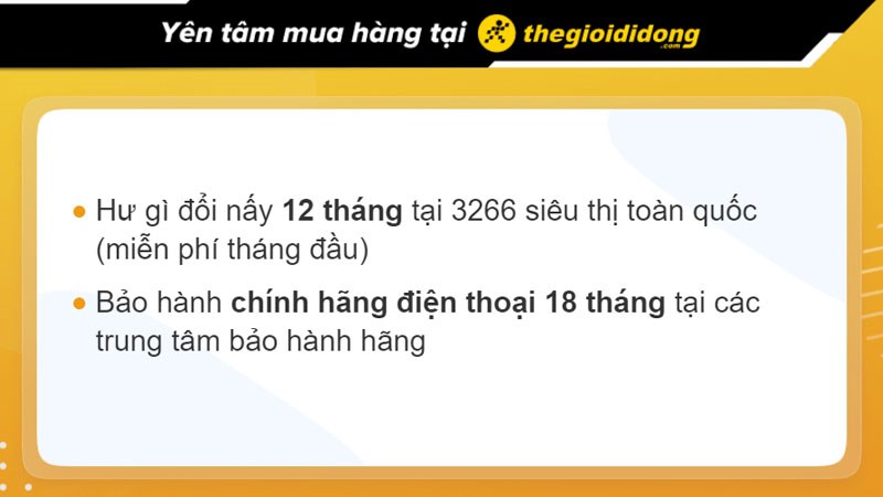 Chính sách bảo hành điện thoại tại TGDĐ Chính sách bảo hành điện thoại tại TGDĐ
