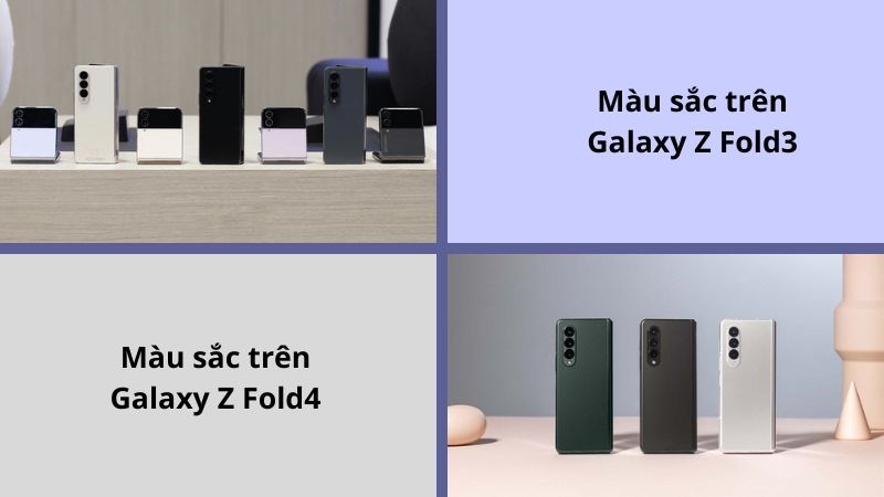 Màu sắc trên hai dòng Galaxy Z Fold Màu sắc trên hai dòng Galaxy Z Fold
