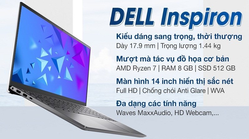 Laptop mỏng nhẹ vừa sang trong vừa thuận tiện để di chuyển