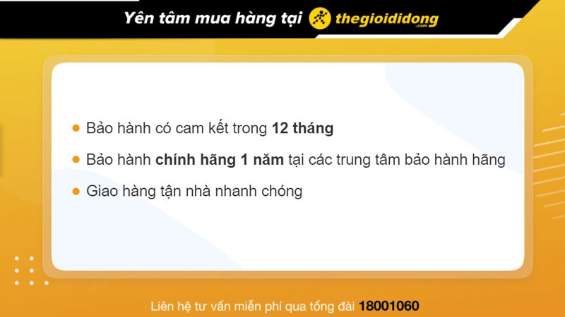 Chính sách bảo hành tại TGDĐ