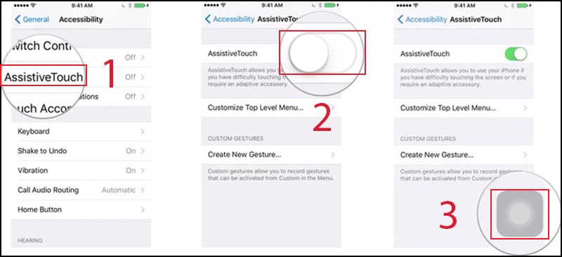 Làm theo các bước để bật Assistivetouch Làm theo các bước để bật Assistivetouch