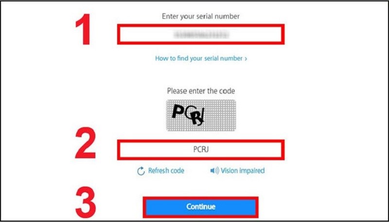 Tiến hành nhập mã IMEI và thực hiện hai bước tiếp theo Tiến hành nhập mã IMEI và thực hiện hai bước tiếp theo