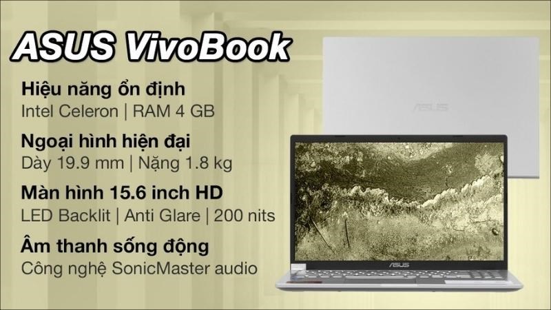 Asus VivoBook X515MA N4020 (BR480W) - Trang bị vi xử lý CPU Intel Celeron N4020 giúp các thao tác trên máy vô cùng mượt mà