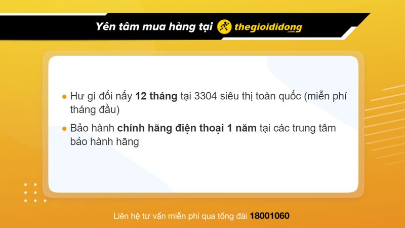 Chính sách bảo hành khi mua điện thoại tại TGDĐ