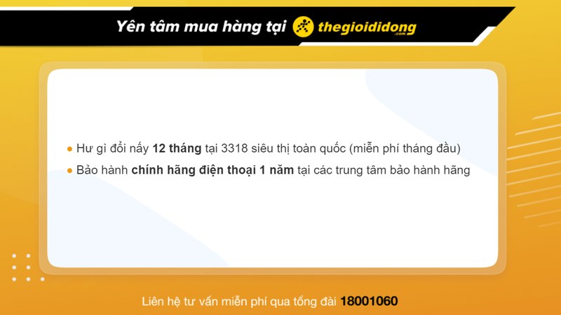 Chính sách bảo hành khi mua điện thoại tại Thế Giới Di Động