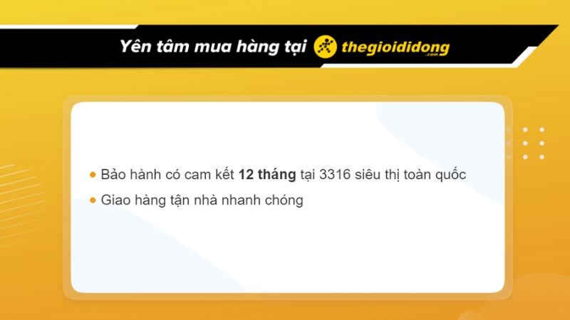 Chính sách bảo hành tại Thế Giới Di Động.