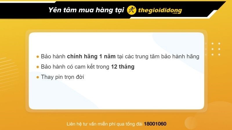 Chính sách bảo hành hấp dẫn tại TGDĐ