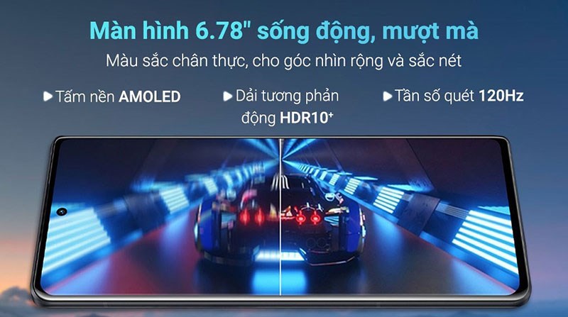 Màn hình 6.78 inch sống động, mượt mà