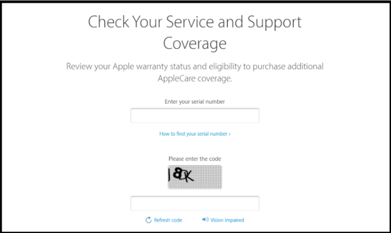 Giao diện check xuất xứ của Apple Giao diện check xuất xứ của Apple