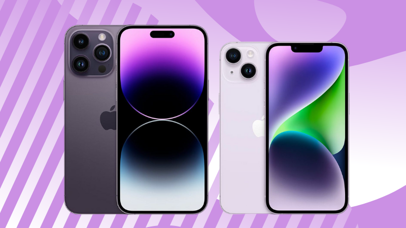 Hai màu sắc tím khác nhau ở iPhone 14