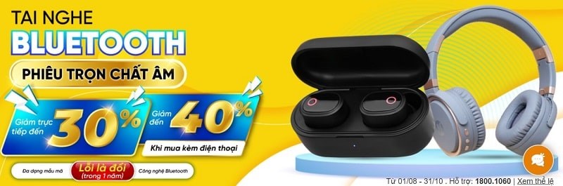 Chương trình khuyến mãi Tai Nghe Bluetooth - Phiêu trọn chất âm