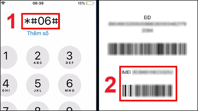 Minh họa cách kiểm IMEI máy