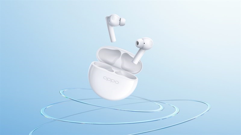 Tai nghe Oppo Enco Buds 2 có khả năng sử dụng đến 28 tiếng đồng hồ khi kết hợp hộp sạc