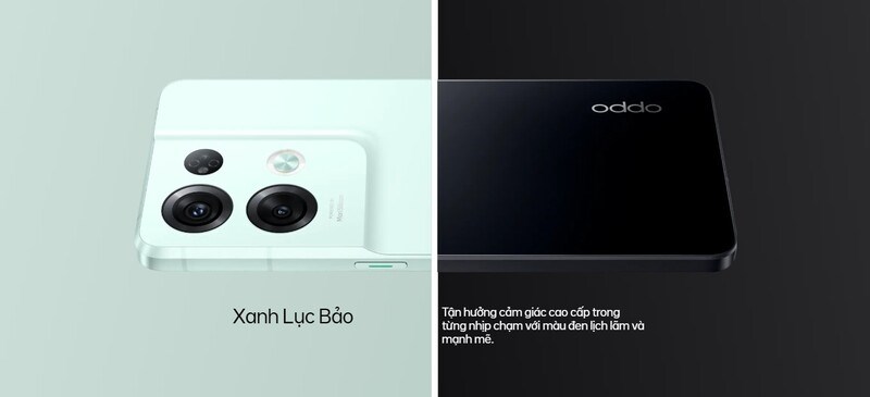 Hai sắc thái lựa chọn của OPPO Reno8 Pro 5G: Xanh lục bảo và đen thạch anh Hai sắc thái lựa chọn của OPPO Reno8 Pro 5G: Xanh lục bảo và đen thạch anh