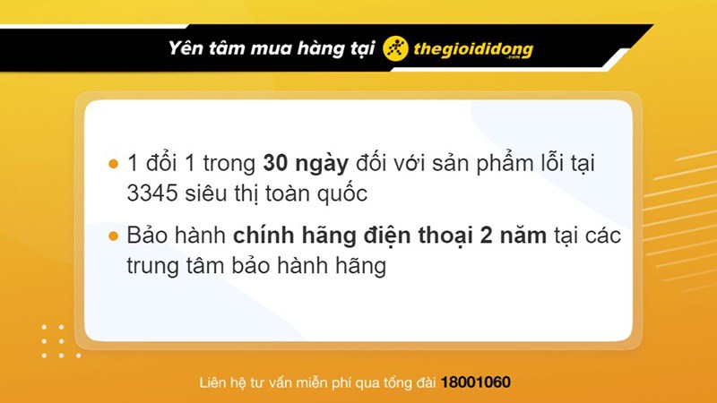 Yên tâm mua hàng tại Thế Giới Di Động