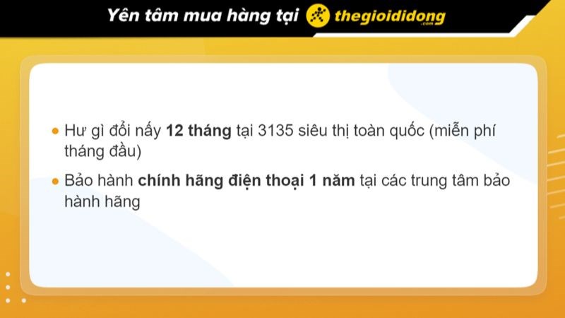 Chính sách bảo hành tại TGDĐ Chính sách bảo hành tại TGDĐ