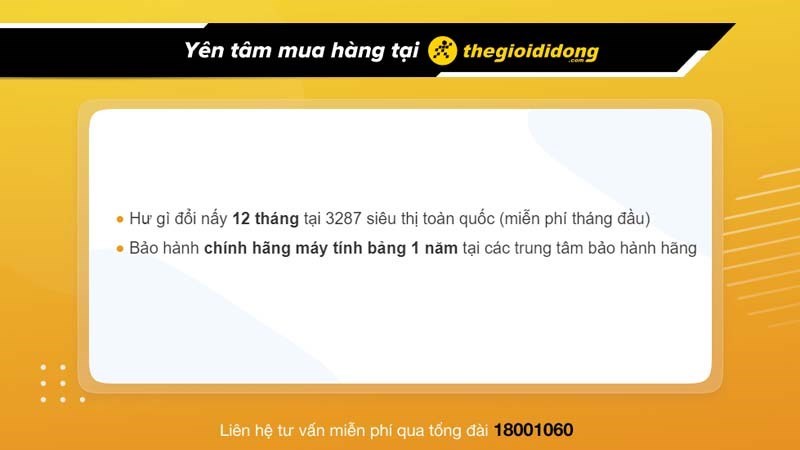 Chính sách bảo hành máy tính bảng tại Thế Giới Di Động Chính sách bảo hành máy tính bảng tại Thế Giới Di Động