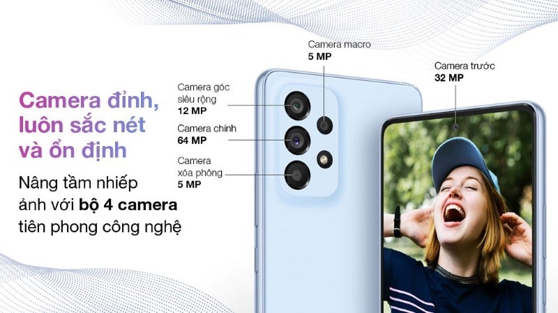 Samsung Galaxy A53 5G 128GB sở hữu cụm camera được thiết kế 