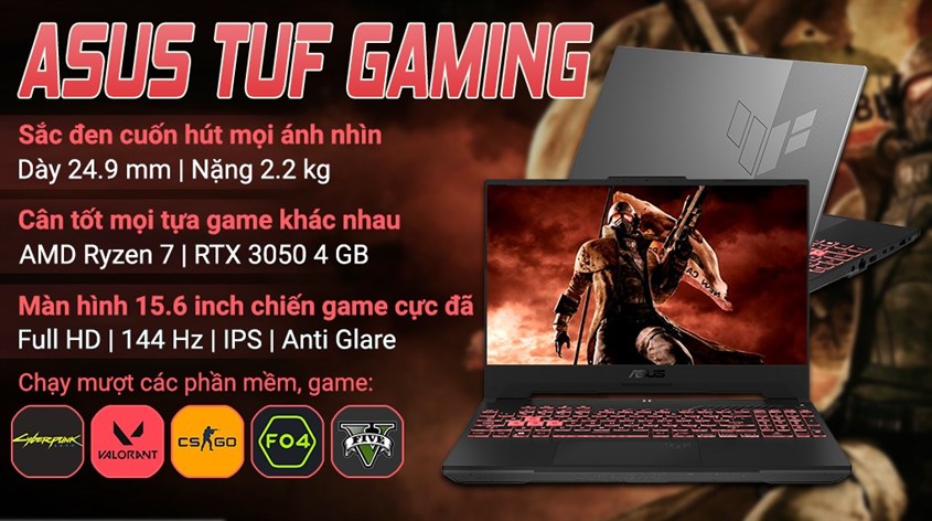 Laptop Asus TUF Gaming FA507RC R7 6800H/8GB/512GB/4GB