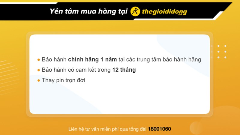 Chính sách bảo hành đồng hồ tại Thế Giới Di Động