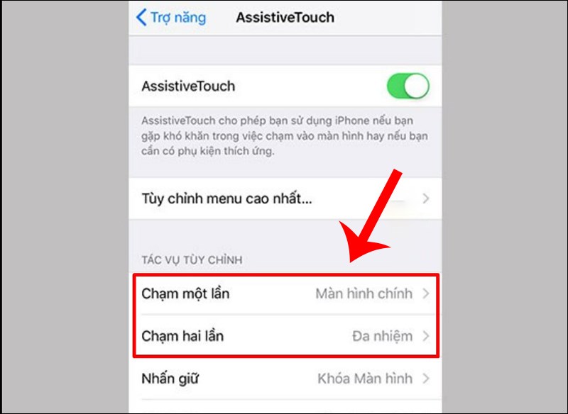 Nhấn chọn Double Tap hoặc là Triple Tap Nhấn chọn Double Tap hoặc là Triple Tap