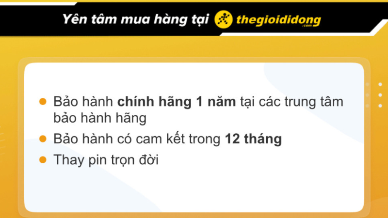 Chính sách bảo hành tại Thế Giới Di Động