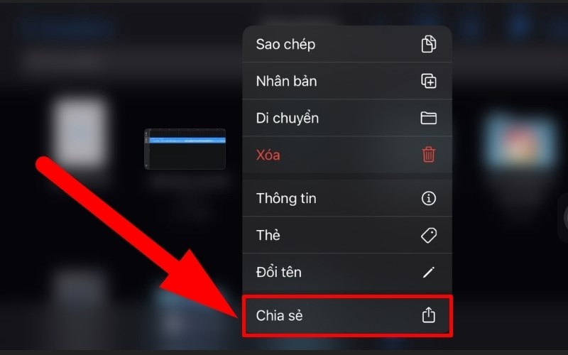 Nhấn chọn bài hát của bạn, chọn chia sẻ