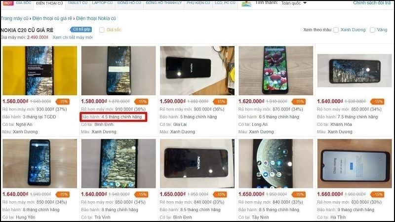 Chính sách bảo hành điện thoại cũ tại TGDĐ