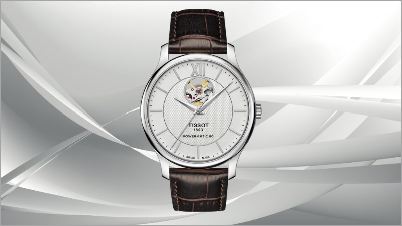 Tissot Tradition Powermatic 80 Open Heart là dòng đồng hồ lộ cơ đình đám của Tissot Tissot Tradition Powermatic 80 Open Heart là dòng đồng hồ lộ cơ đình đám của Tissot