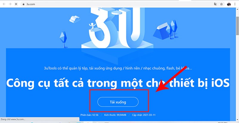 Tải 3uTool về, mở ứng dụng và kết nối iPhone với máy tính