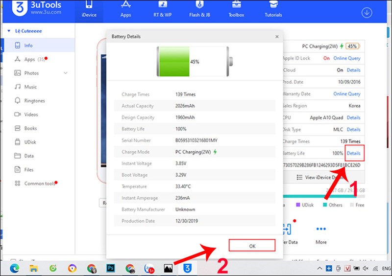 Chọn vào Chi tiết (Details) và bấm OK