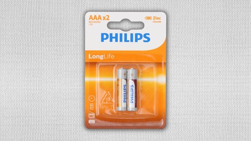 Pin AAA 2 viên Zinc Carbon Philips R03L2B thân thiện với môi trường Pin AAA 2 viên Zinc Carbon Philips R03L2B thân thiện với môi trường
