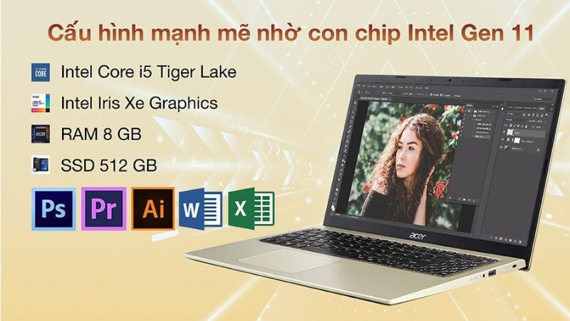 Laptop Acer Aspire 3 sở hữu cấu hình mạnh mẽ Laptop Acer Aspire 3 sở hữu cấu hình mạnh mẽ