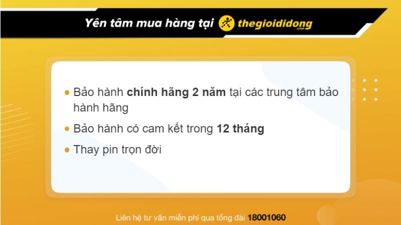 Chính sách bảo hành đồng hồ chính hãng tại TGDD