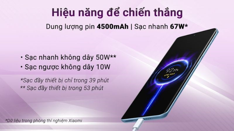 Xiaomi 12 được trang bị thông số pin và sạc khủng giúp thoải mái sử dụng