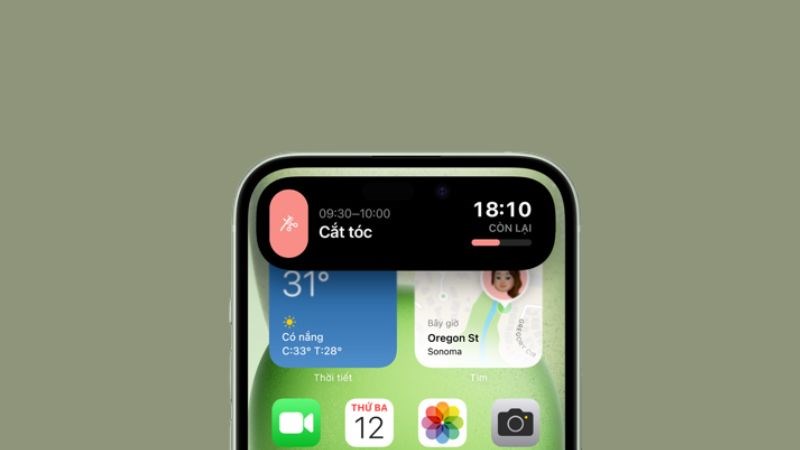iPhone 15 cũng đã được trang bị Dynamic Island