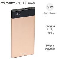 Pin sạc dự phòng Polymer 10.000 mAh Type C PD QC3.0 Mbest DS506-WB