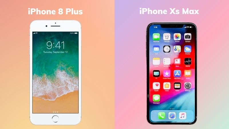 Kích thước màn hình của iPhone XS Max lớn hơn 8 Plus