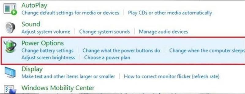 Chọn Hardware and Sound > Power Options Chọn Hardware and Sound > Power Options
